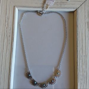 NWT necklace fan turquoise silver